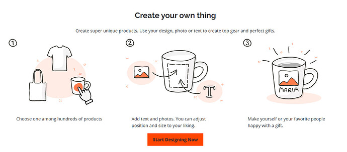 screenshot create your own thing section