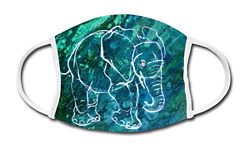 Stoffmaske-Elefant-Pouring-Blautoene